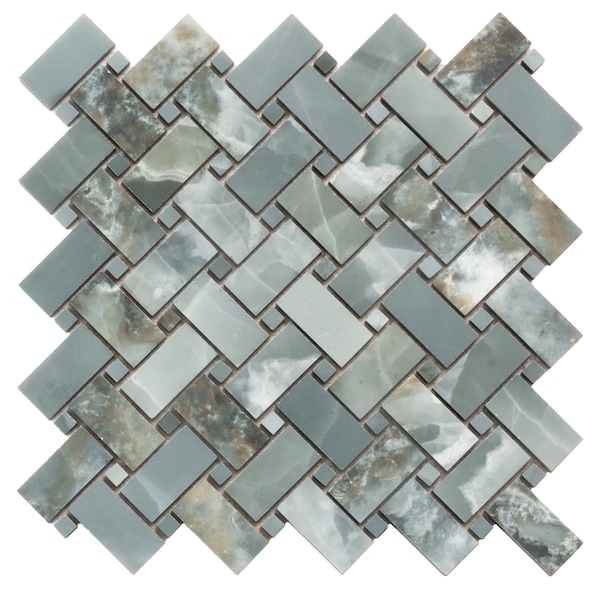 Apollo Tile Splendor 11.81 in. x 11.81 in. Matte Green Porcelain Mosaic Wall and Floor Tile 4.84 sqft/case, 5PK IMPONXGRNMOS - main